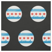 Glossy Round Flag in Chicago Stof (Swatch)