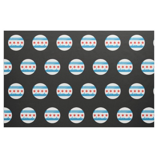 Glossy Round Flag in Chicago Stof (Fat Quarter)