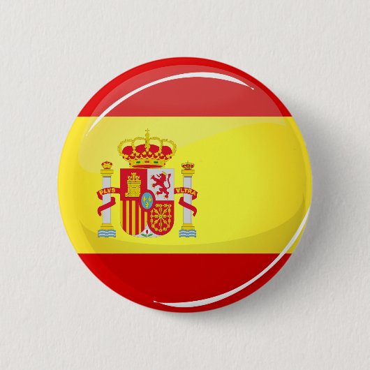Glossy Round Flag in Spanje Ronde Button 5,7 Cm (Voorkant)