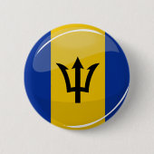 Glossy Round Flag op Barbados Ronde Button 5,7 Cm (Voorkant)