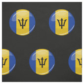 Glossy Round Flag op Barbados Stof (Swatch)