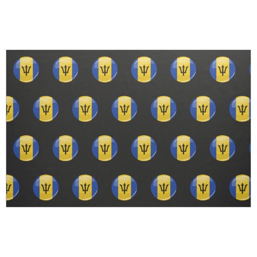 Glossy Round Flag op Barbados Stof (Fat Quarter)