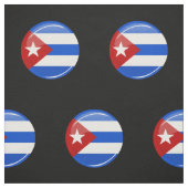Glossy Round Flag op Cuba Stof (Swatch)