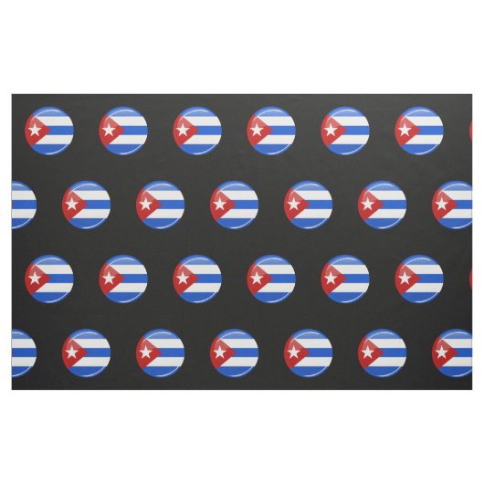Glossy Round Flag op Cuba Stof (Fat Quarter)