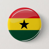 Glossy Round Ghanian Flag Ronde Button 5,7 Cm (Voorkant)