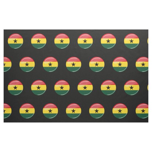 Glossy Round Ghanian Flag Stof (Fat Quarter)