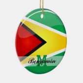 Glossy Round Guyanese vlag Keramisch Ornament (Rechts)