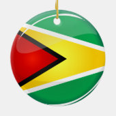Glossy Round Guyanese vlag Keramisch Ornament (Achterkant)