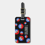 Glossy Round Haitian Flag Bagagelabel (Voorkant verticaal)