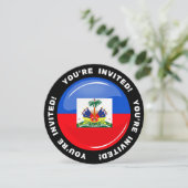 Glossy Round Haitian Flag Kaart (Staand voorkant)