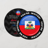 Glossy Round Haitian Flag Kaart (Voorkant / Achterkant)