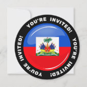Glossy Round Haitian Flag Kaart (Voorkant)