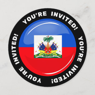 Glossy Round Haitian Flag Kaart