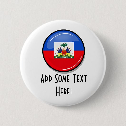 Glossy Round Haitian Flag Ronde Button 5,7 Cm (Voorkant)
