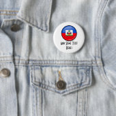 Glossy Round Haitian Flag Ronde Button 5,7 Cm (In situ)