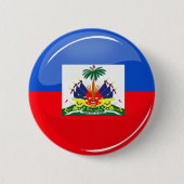 Glossy Round Haitian Flag Ronde Button 5,7 Cm (Voorkant)