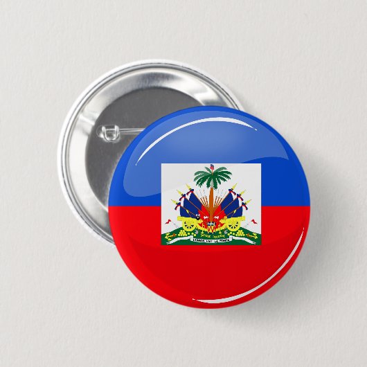 Glossy Round Haitian Flag Ronde Button 5,7 Cm (Voorkant /achterkant)