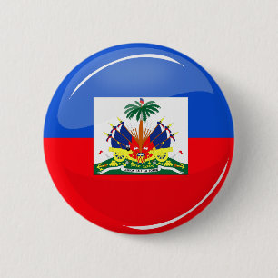 Glossy Round Haitian Flag Ronde Button 5,7 Cm