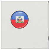 Glossy Round Haitian Flag Stof (Close Up)