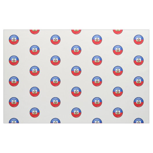 Glossy Round Haitian Flag Stof (Fat Quarter)