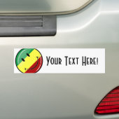 Glossy Round Happy Rasta-vlag Bumpersticker (Op auto)