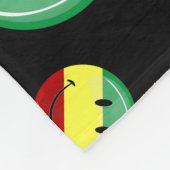 Glossy Round Happy Rasta-vlag Fleece Deken (Hoek)