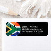 Glossy Round Happy Zuid-Afrikaanse vlag Etiket (Insitu)