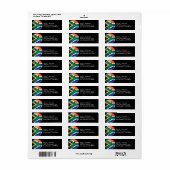 Glossy Round Happy Zuid-Afrikaanse vlag Etiket (Full Sheet)