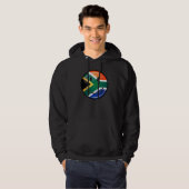 Glossy Round Happy Zuid-Afrikaanse vlag Hoodie (Voorkant volledig)