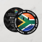 Glossy Round Happy Zuid-Afrikaanse vlag Kaart (Voorkant / Achterkant)