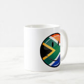 Glossy Round Happy Zuid-Afrikaanse vlag Koffiemok (Voorkant rechts)