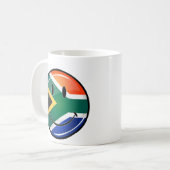 Glossy Round Happy Zuid-Afrikaanse vlag Koffiemok (Voorkant links)