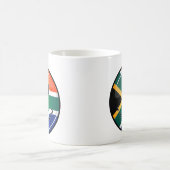 Glossy Round Happy Zuid-Afrikaanse vlag Koffiemok (Center)