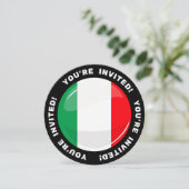 Glossy Round Italiaanse vlag Kaart (Staand voorkant)