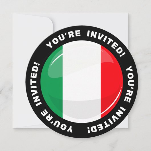 Glossy Round Italiaanse vlag Kaart (Voorkant)