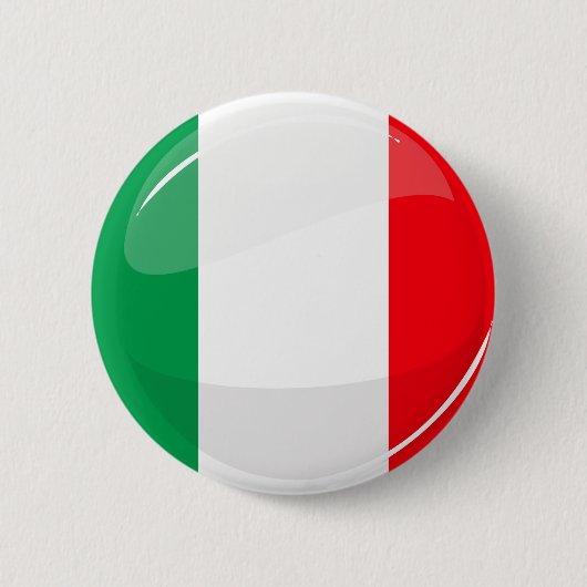 Glossy Round Italiaanse vlag Ronde Button 5,7 Cm (Voorkant)