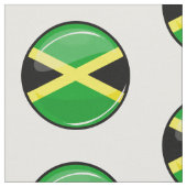 Glossy Round Jamaican Flag Stof (Close Up)