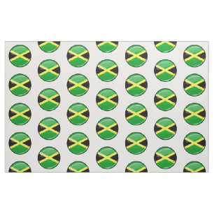 Glossy Round Jamaican Flag Stof
