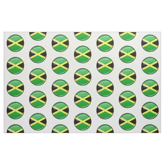 Glossy Round Jamaican Flag Stof (Fat Quarter)