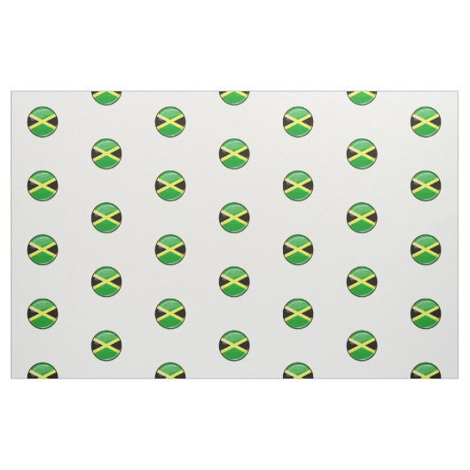 Glossy Round Jamaican Flag Stof (Fat Quarter)