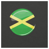 Glossy Round Jamaican Flag Stof (Close Up)