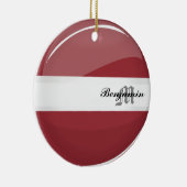 Glossy Round Letse vlag Keramisch Ornament (Rechts)