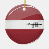 Glossy Round Letse vlag Keramisch Ornament (Voorkant)