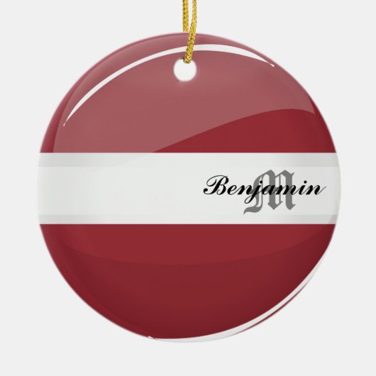 Glossy Round Letse vlag Keramisch Ornament (Voorkant)