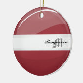 Glossy Round Letse vlag Keramisch Ornament (Links)