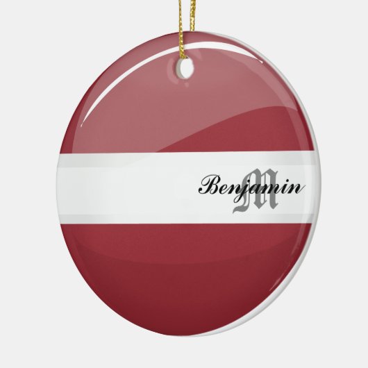 Glossy Round Letse vlag Keramisch Ornament (Links)