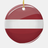 Glossy Round Letse vlag Keramisch Ornament (Achterkant)