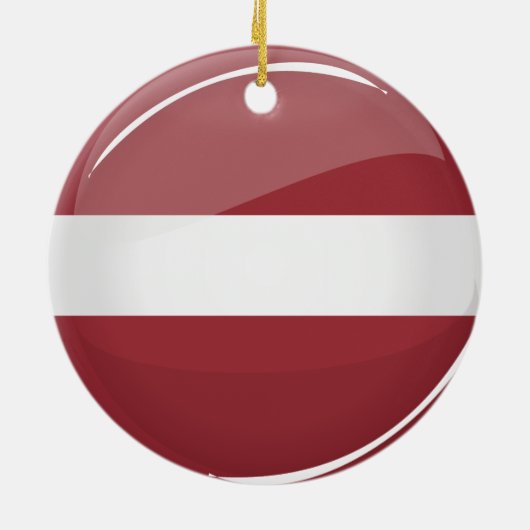 Glossy Round Letse vlag Keramisch Ornament (Achterkant)