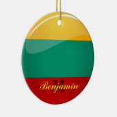 Glossy Round Litouwse vlag Keramisch Ornament (Rechts)