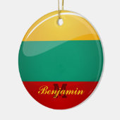 Glossy Round Litouwse vlag Keramisch Ornament (Links)